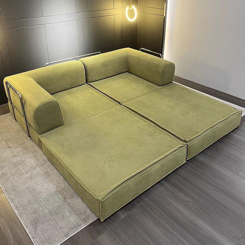 Teddy Fabric Sofa Bed: Vacuum Compression, Double-Use, Washable, Living Room Module for Sleeping & Lounging