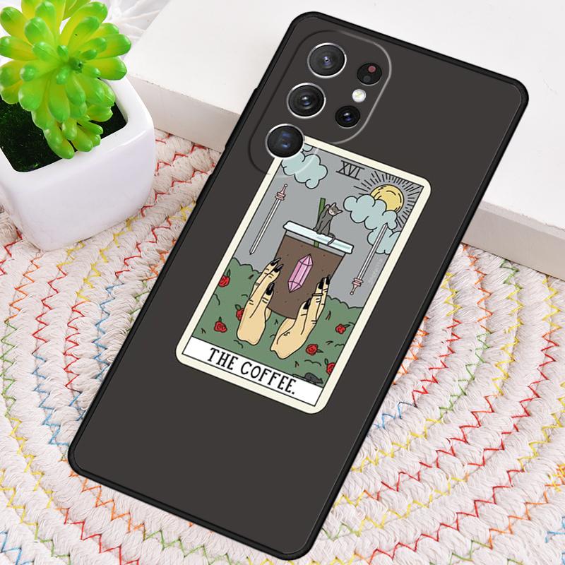 CAKE COFFEE The Boba Tarot Card Phone Case for Samsung Galaxy Note 10 Pro S26 Ultra S23 S24 FE S25 S21 S22 PLUS Shockproof Cove