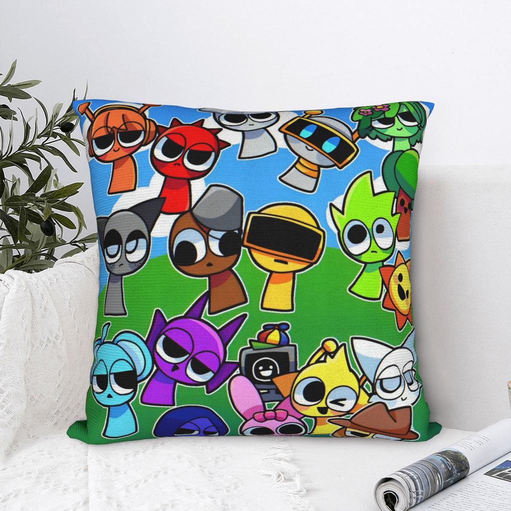 Sprunki Characters Game Square Pillow Case Cushion Cover Fashion Zipper Decorative Pillowcase for Sofa cm
