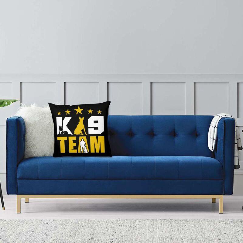 Luxury K9 Team Malinois Cushion Cover Polyester Belgian Shepherd Dog Throw Pillow Cases Living Room Home Decoration Pillowslip