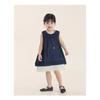Kids Girls Korean Style Contrast Color Lace Denim A Line Dress