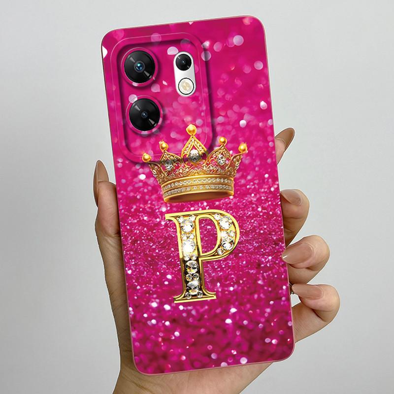 Case for infinix Zero 30 4G 5G Case X6731 Crown Letters Soft Silicone Shockproof Cover For Infinix Zero30 4g Cases X6731B Funda