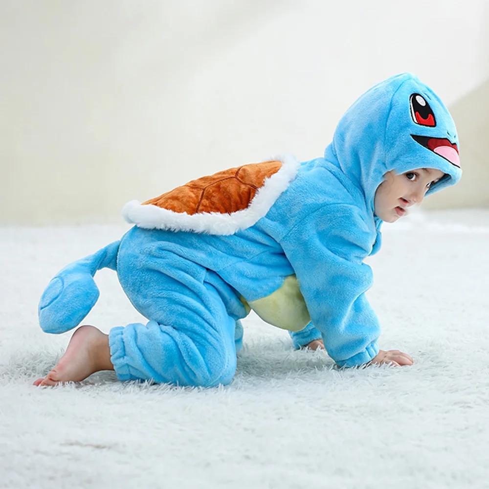 Blauwe Schildpad Onesies Voor Baby, Peuter Romper, Cartoon Baby Kigurumi Flanellen Anime Pyjama, Halloween Kerstmis Cosplay Kostuum, Feestcadeau