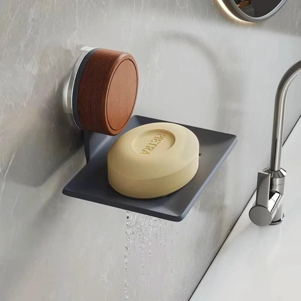 Suction Cup Soap Dish Self-draining Soap Holder Punch-free Soap Box Bathroom