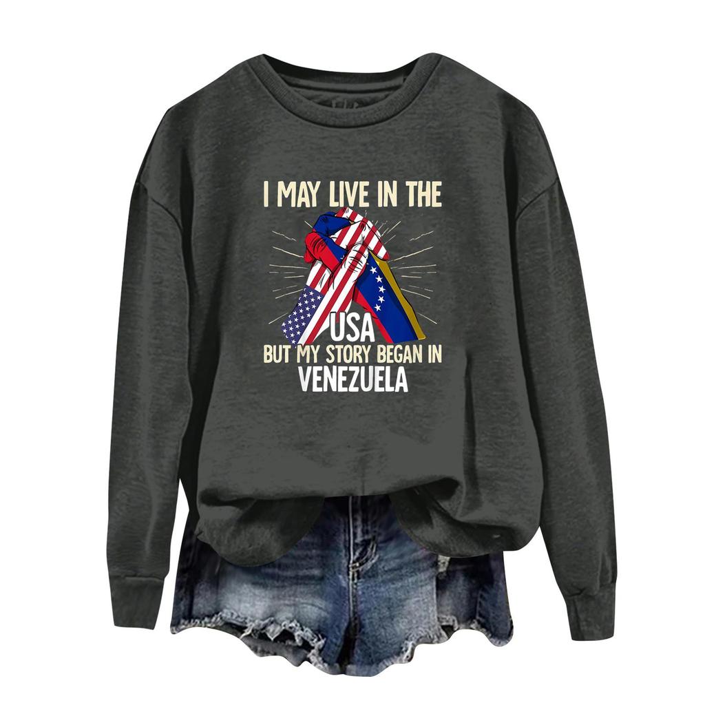 Damen bedruckter lässiger Sport-Kapuzenpullover mit langen Ärmeln und rundem Ausschnitt