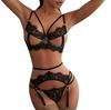 Set sexy elegantní krajkové spodní prádlo podprsenka+podvazek+slipy na spaní ve střihu Babydoll