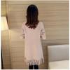 Women's Spring and Autumn Cardigan Loose Mid Length Tassel Knit Sweater Women's Cardigan Sweater Jacket