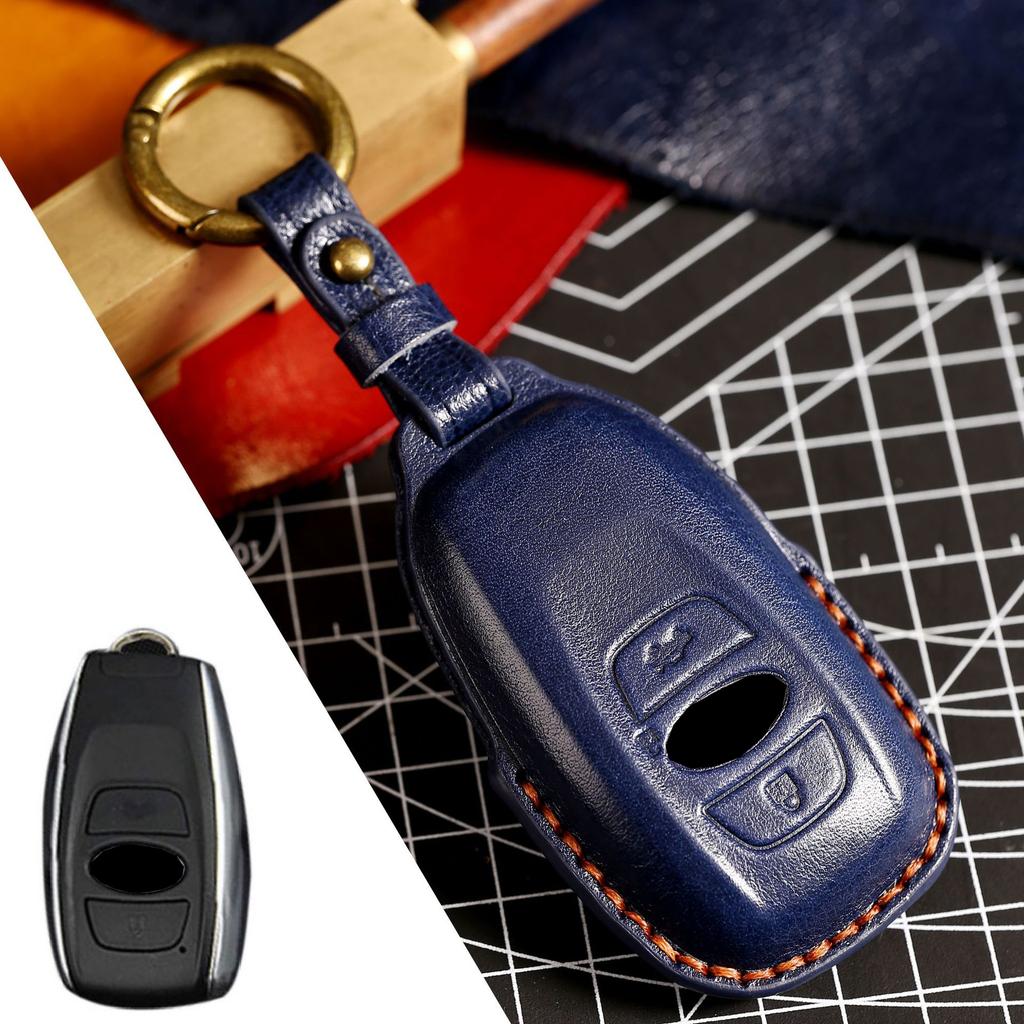 Leather Car Remote Key Cover Case Holder Shell Keyring Styling for WRX Forester Crosstrek Outback BRZ Legacy Accessories