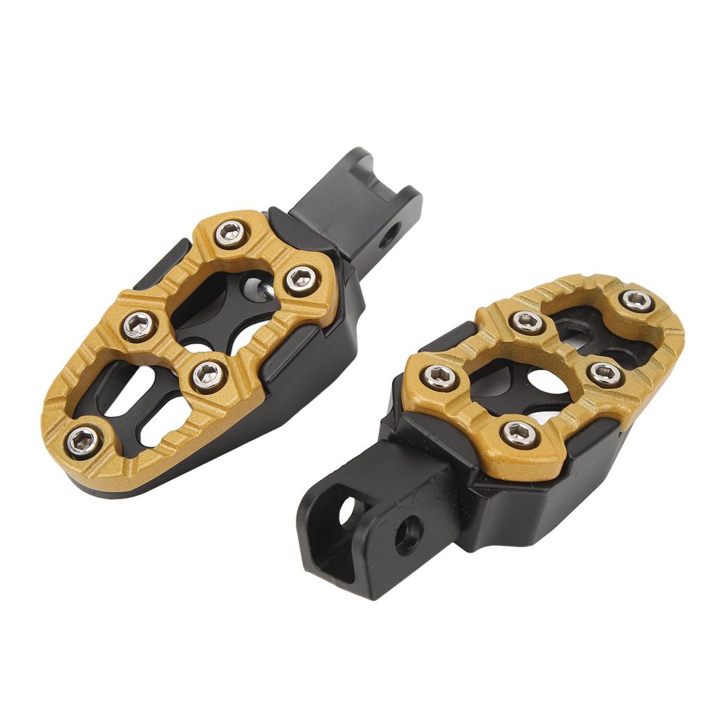 1 Pair Motorcycle Footpeg Left Right Anti Slip Universal Aluminum Alloy Motorcycle Footpeg Golden