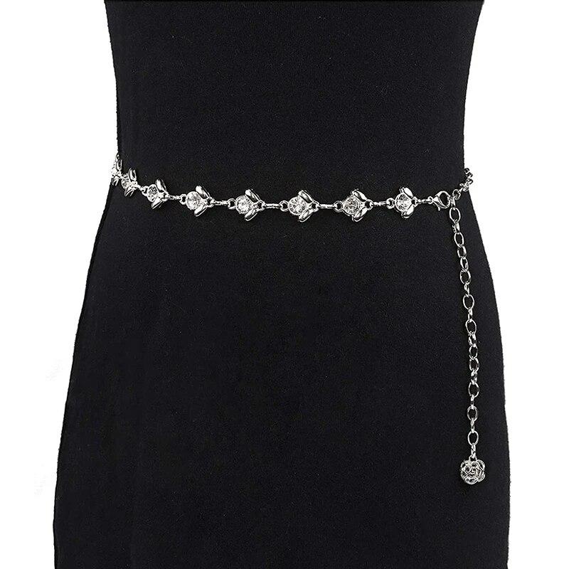 

Металлические ремни-цепочки золотого цвета, красивые блестящие украшения со стразами, декоративные ремни для платья, аксессуары для женской одежды золотой