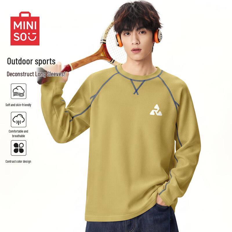 MINISO Men's Quick-Dry Long Sleeve Casual T-Shirt