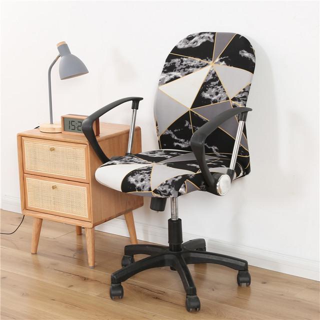 Geometry Computer Chair Cover Spandex Stretch Printed Office Chair Protective Covers Anti -Dirty Removable Machine Washable Armchair Seat