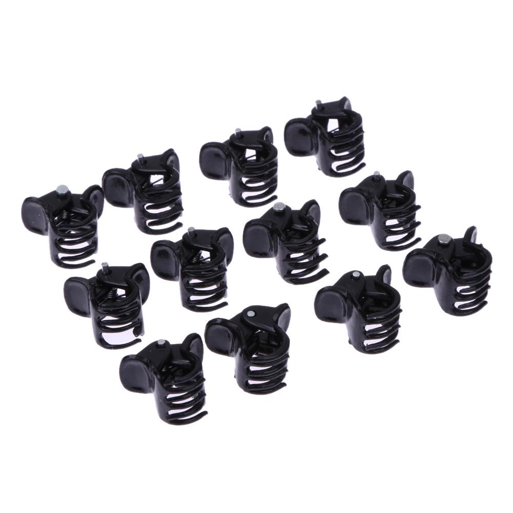 12Pcs/sets Fashion Black Crab Hair Claw Plastic Hairpins Hair Clips Clamp Hair Accessories For Gift