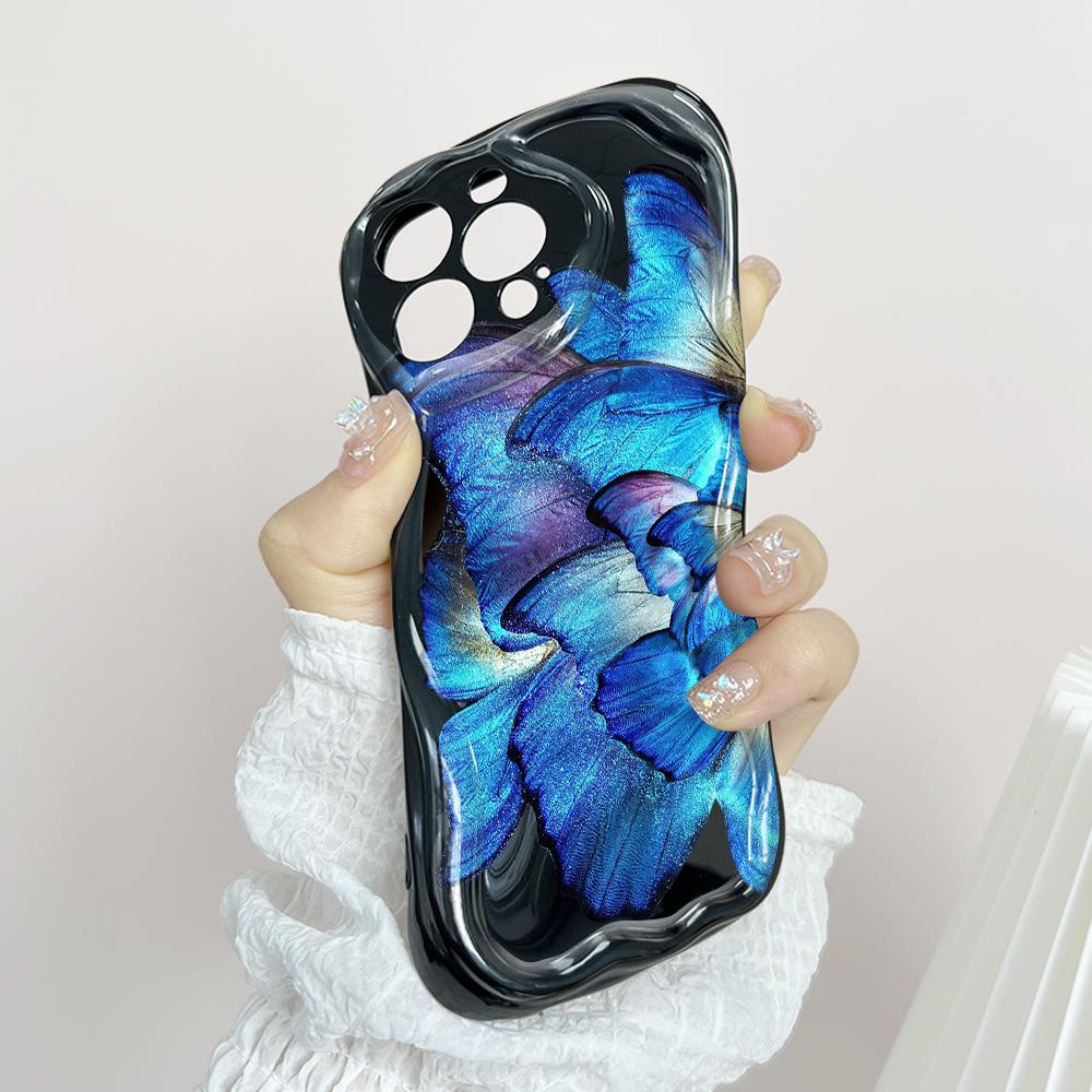 Roztomilý kreslený vzor s krémovou texturou Pouzdro s vlnitým okrajem, měkký silikonový kryt, pouzdro na telefon OPPO Reno Realme