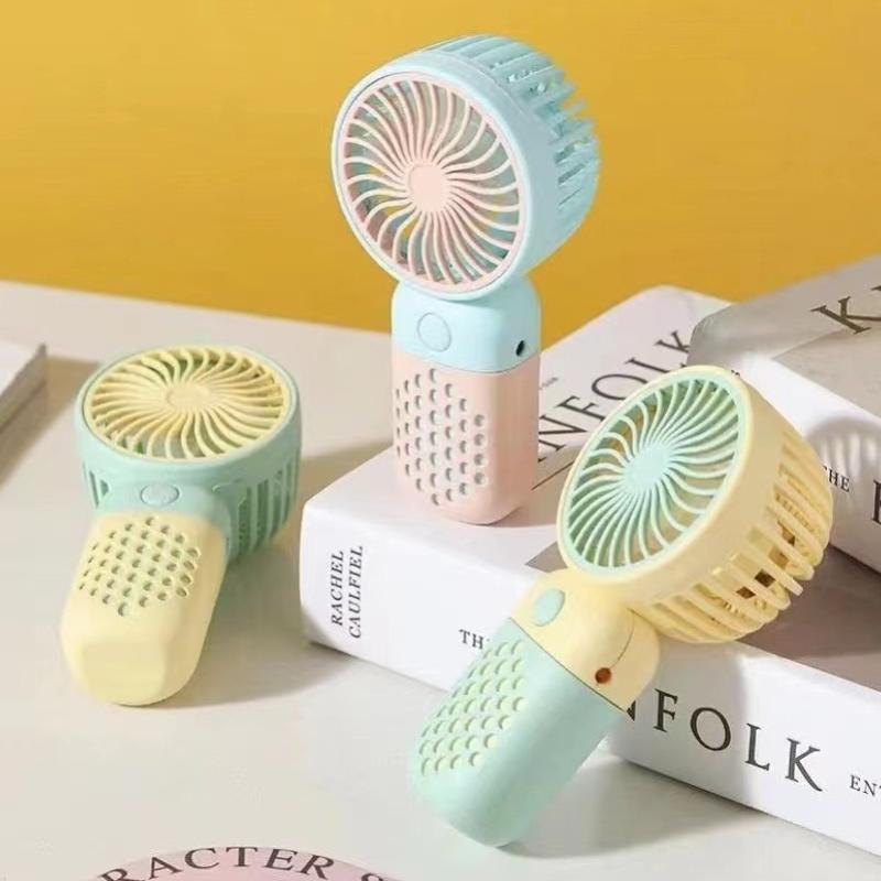 Cartoon Style Mini Handheld USB Fan 3 Speed Rechargeable Compact and Portable for Outdoor Pocket Use