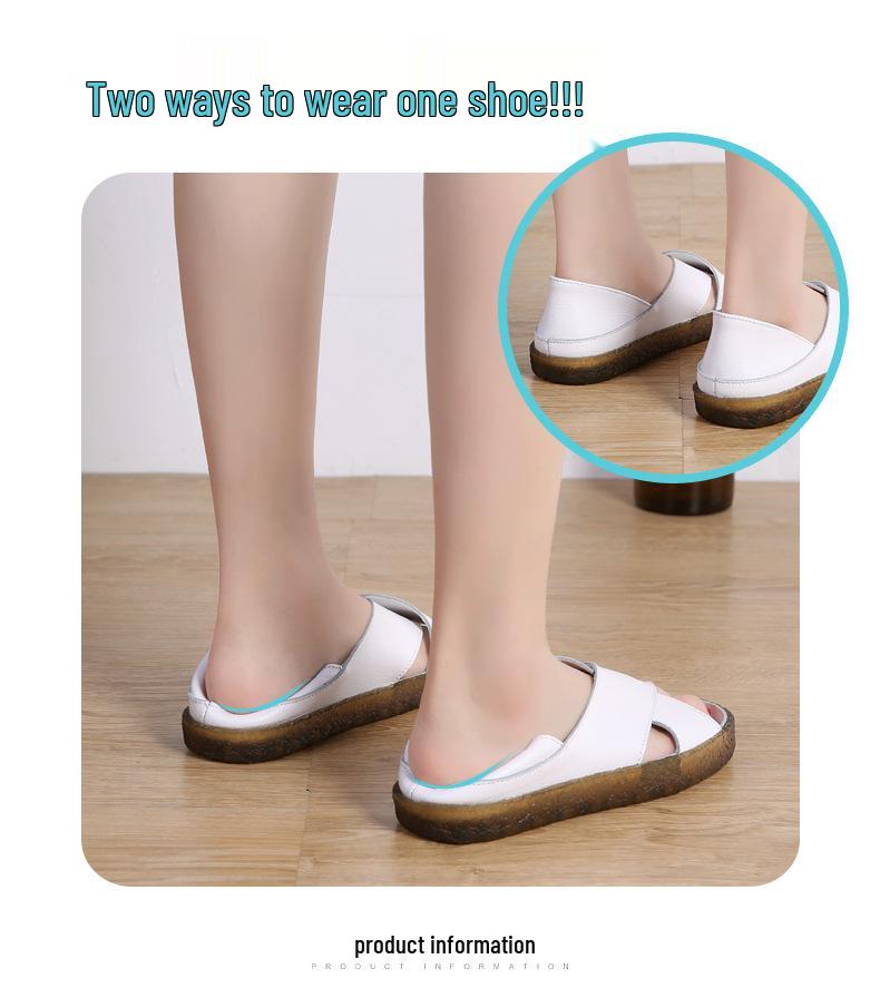 Korean Style Women's Cross Strap Sandals - Large Sizes for Mothers and Pregnant Women