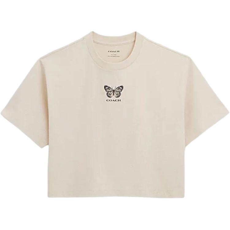 

Coach SS24 Butterfly Print Short Sleeve T-Shirt Women tops Steam CT617-TY3 M