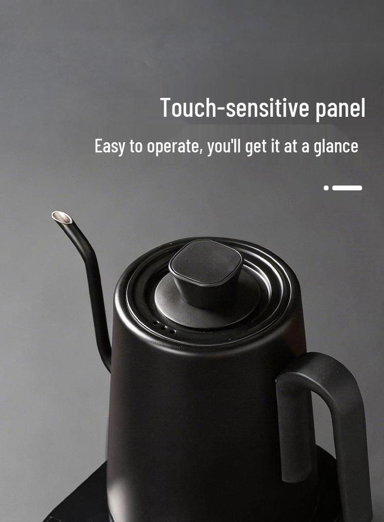 European Gooseneck Electric Kettle - 304 Stainless Steel Pour-over Coffee Pot with Long Spout