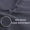 Pure Cotton Honeycomb Kitchen Towel Set - Easy-Clean, Hanging Loop, Waffle Weave Absorbent Dish Cloth.