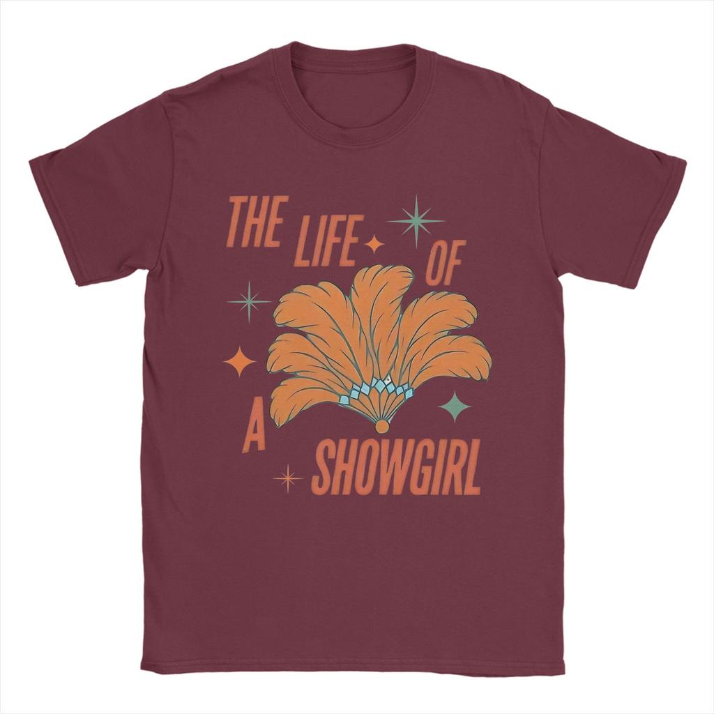 The Life Of A Showgirl Orange Fan Tshirt For Men Women Cotton Tops Shirts Funny Round Neck Short Sleeve