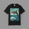 Jumping Dolphin Illustration T-Shirt and Kids Tshirt | Retro Ocean Wave Graphic | Unisex Heavyweight T-Shirt and Kids Tshirt