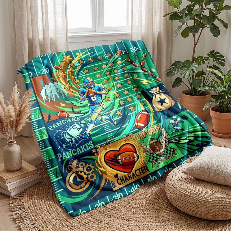 Football Melting Art Theme blanket Lightweight Warm Flannel Blanket Decorative Throw Blanket for Home Decoration