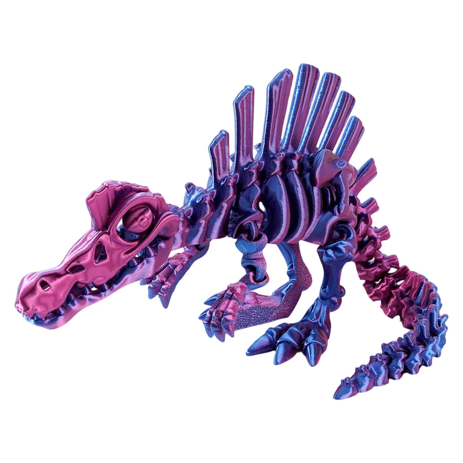 3D Printed Spinosaurus Dinosaur Skeleton Model Movable Joints Educational Assembly Kit for Science Learning Display Collection S