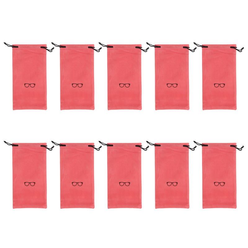 10Pcs Color Glasses Storage Bag for Men and Women Drawstring Drawstring Pocket Trendy Portable Glasses Bag