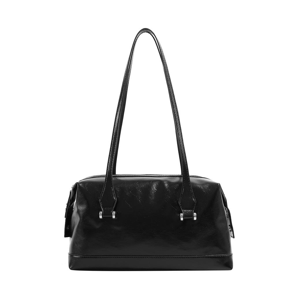 Autumn Winter High-End Boston Pillow Bag Large Capacity Simple Versatile Shoulder Underarm Bag Commuting Outing Tote Bag