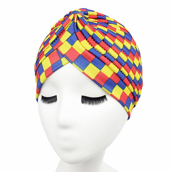 Hat Stylish Color Printing Polyester Women Turban Hat for Daily Wear