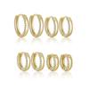 Minimalist Micro Pave Zircon Hoop Earrings Sterling Geometric Circle Studs Daily Wear