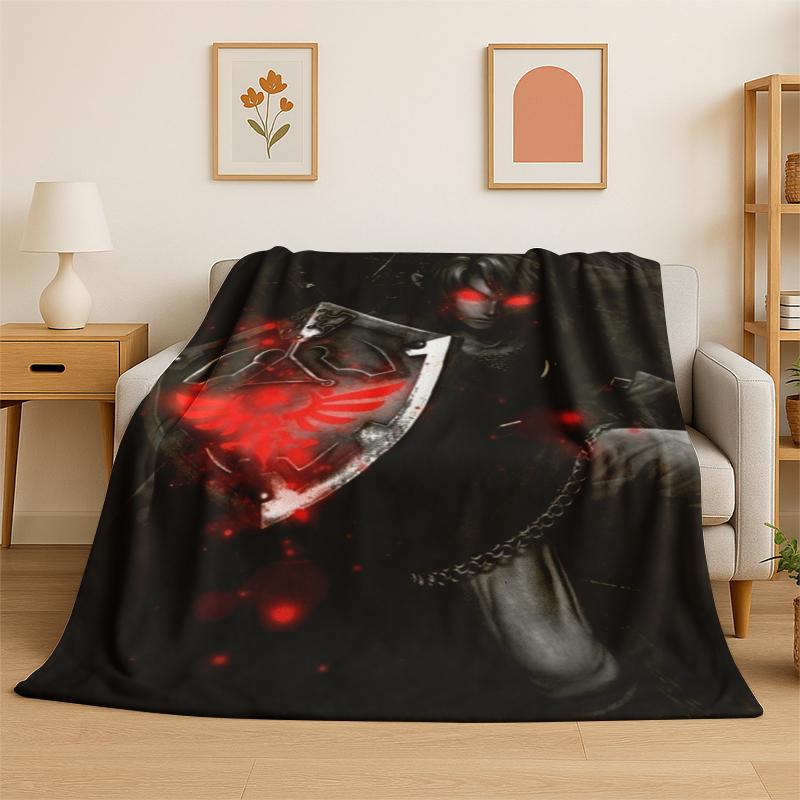 Classic Game Z-Zelda Cartoon Link Flannel Blanket Soft Warm Throw Blanket for Bedroom Living Room Bed Travel Camping Picnic