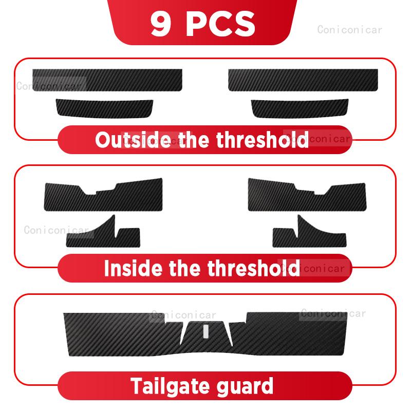 Car Carbon Fiber Door Sill Sticker For CHANGAN UNI-T 2025 Threshold Pedal Anti-scratch Interior Decoration Accessories