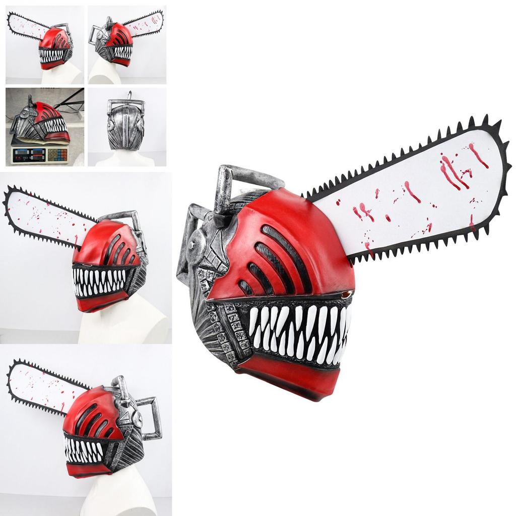 Windproof Chainsaw Man Mask Pochita Cosplay Accessories Halloween Party