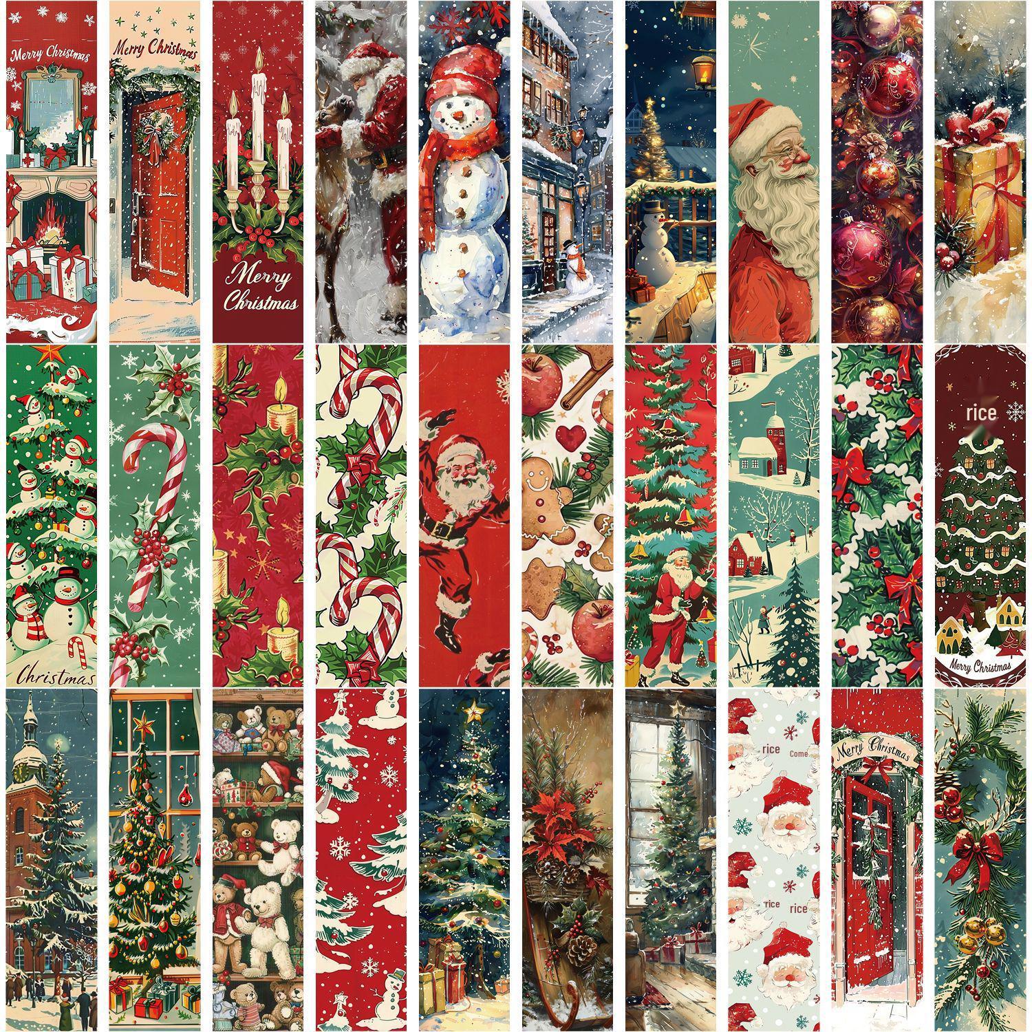 

30 Christmas-Themed DIY Colored Paper Bookmarks for Students