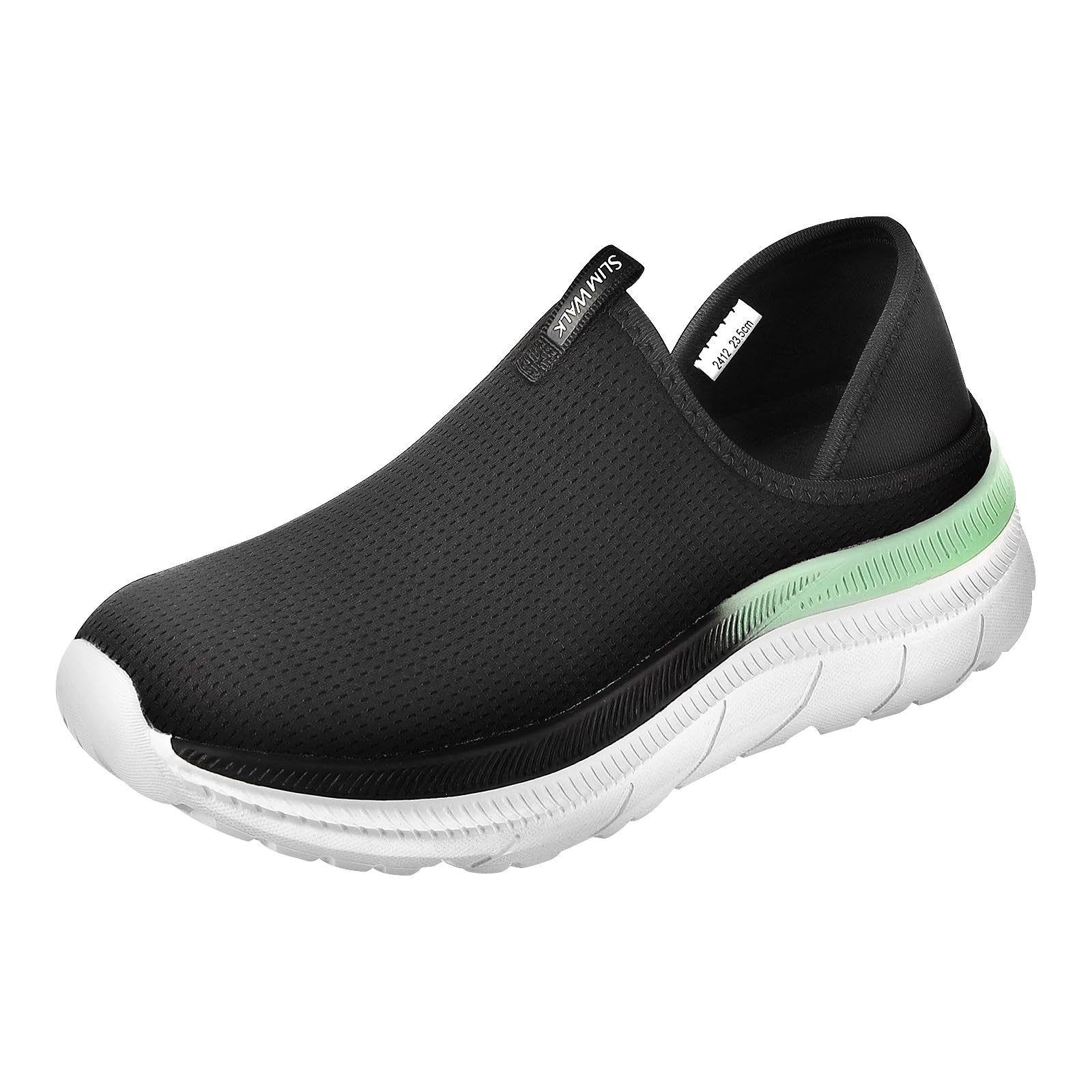 

сандалии-кроссовки широкой полноты с красивыми ногами, антибактериальные и дезодорирующие, японская обувь, числовые [Slimwalk], 2-way с наступанием на пятку, 4E, стелька, чёрный