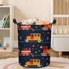 1pc, Vibrant Train Laundry Container, Clothes Storage Hamper, Vintage Cartoon Engine Organizer Gifts, Collapsible Baskets for Bathroom, Bedroom, Home 