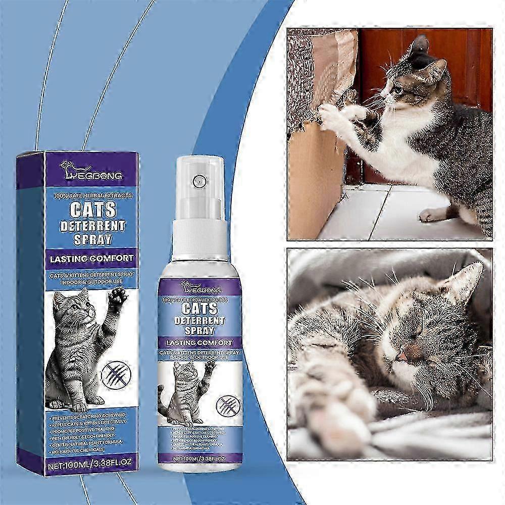 Cat Care Spray, Cat Deterrent for Peeing & Scratching, Lemon & Coptis, Safe for Furniture