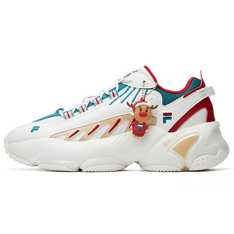 Fila Ade Xms Trendy Versatile Fabric Synthetic Leather Low-Top Casual Running Shoes Men Sneakers White Green Red F12M111225FBD