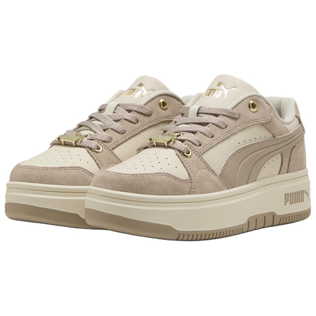 PUMA Rebound Femme Skateboard Shoes Women's Low Top Khaki Beige White