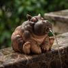 Resin Hippo Figurine Water Spitting Hippopotamus Figurine, Realistic Statue, Animal Ornament Fountain Sculpture for Garden Pond Pool Decoration Decor