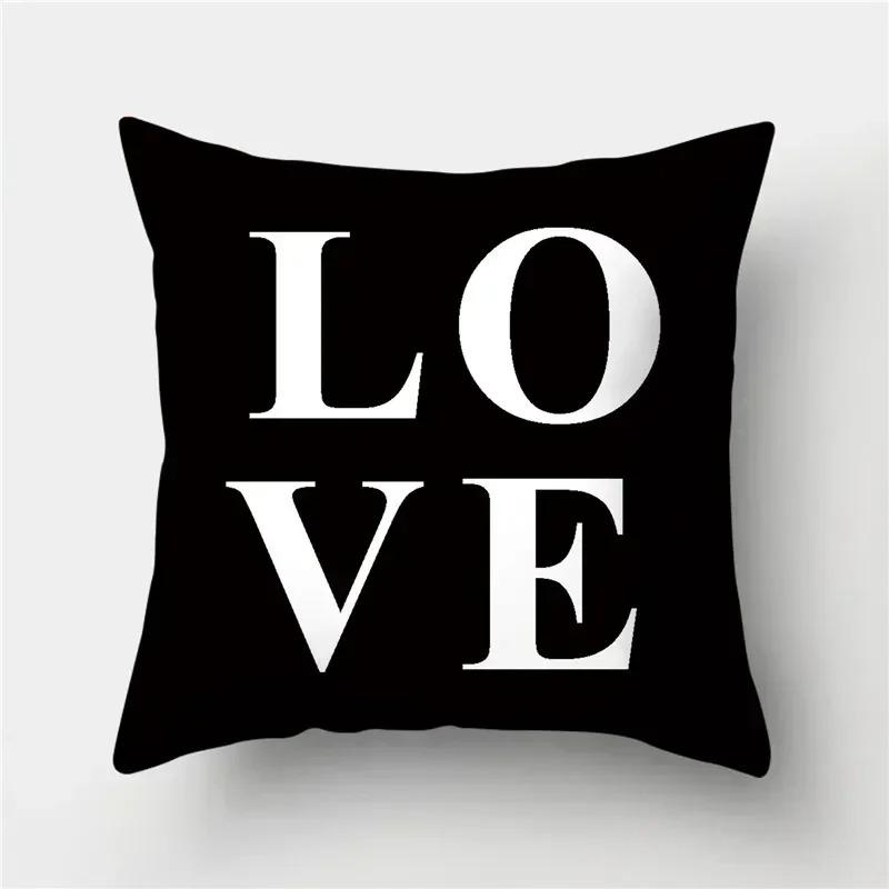 Home Deko Modern Schwarz & Weiß Gemustert Kissenbezüge Muster Kissenbezug Geeignet für Sofa Schlafzimmer Auto Kissenbezug