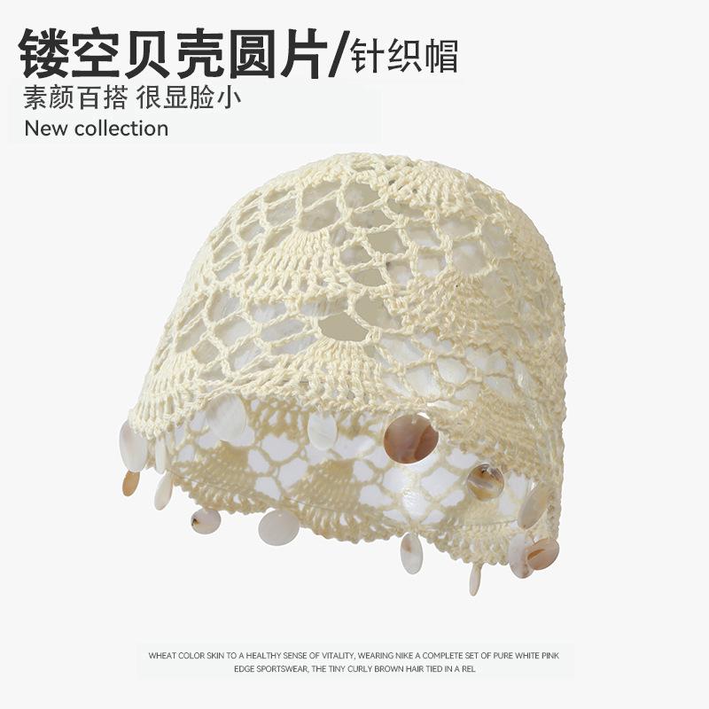 Beret women's autumn and winter handmade knitted wool hat double-layer warm and windproof retro niche stacked bag head cold hat