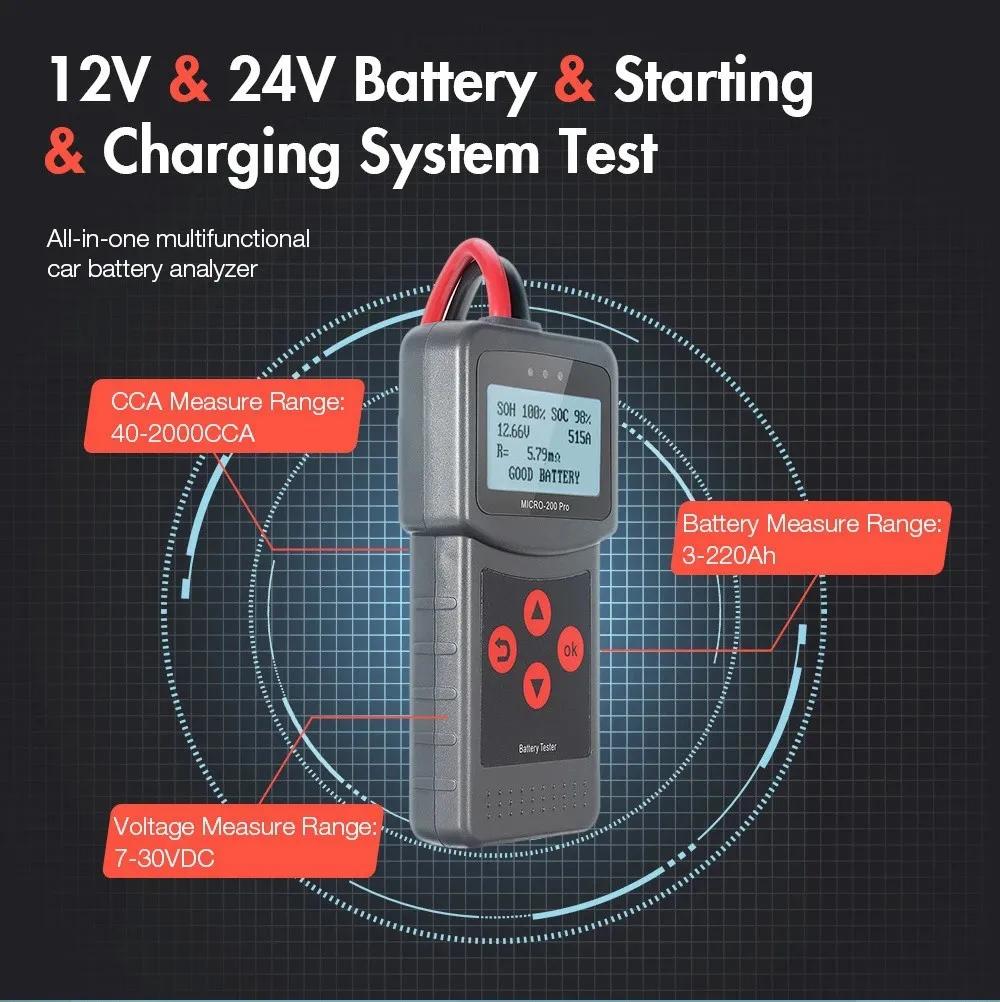 Lancol Micro200Pro Tester Pojemności Baterii 12v Tester Baterii Samochodowej Do Warsztatu Samochodowego Narzędzia Samochodowe Mechaniczne