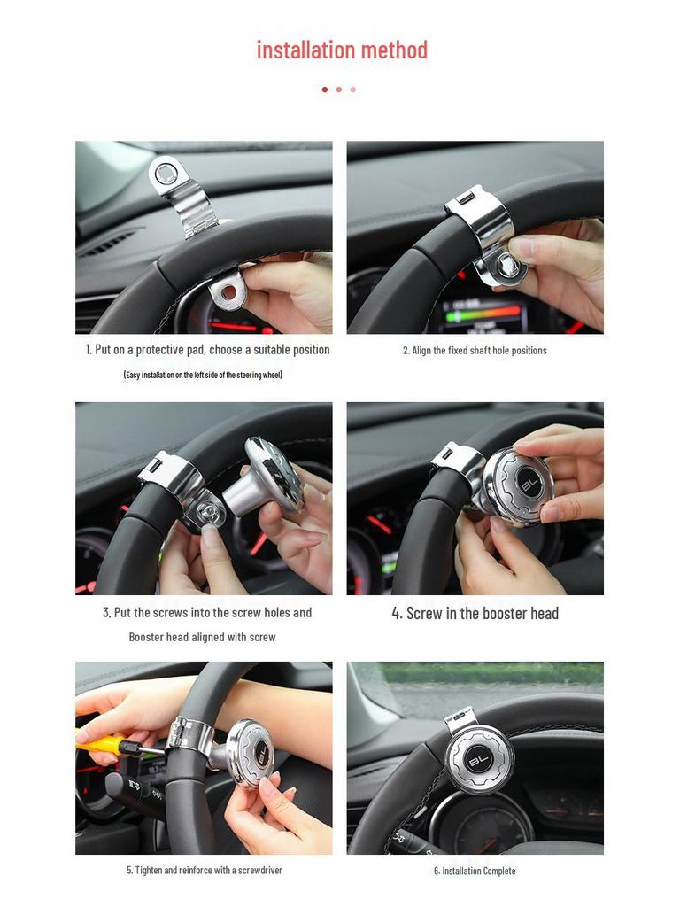 Effort-Saving Steering Wheel Power Ball with Steel Ball Bearing