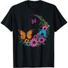 Trendy Butterfly Celestial Moon Flower Floral AI Art Print T-Shirt