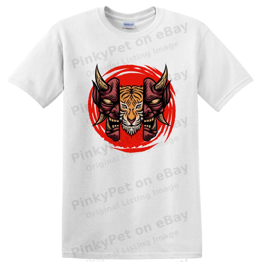 Tiger and Demon Graphic T Shirt Art Vintage Style for Cool Tee Lovers