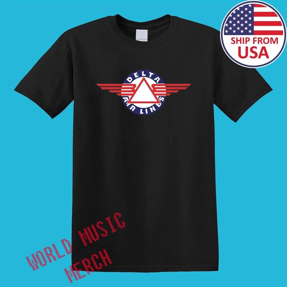 Delta Airlines Insignia Men s Black White Size S-5XL S