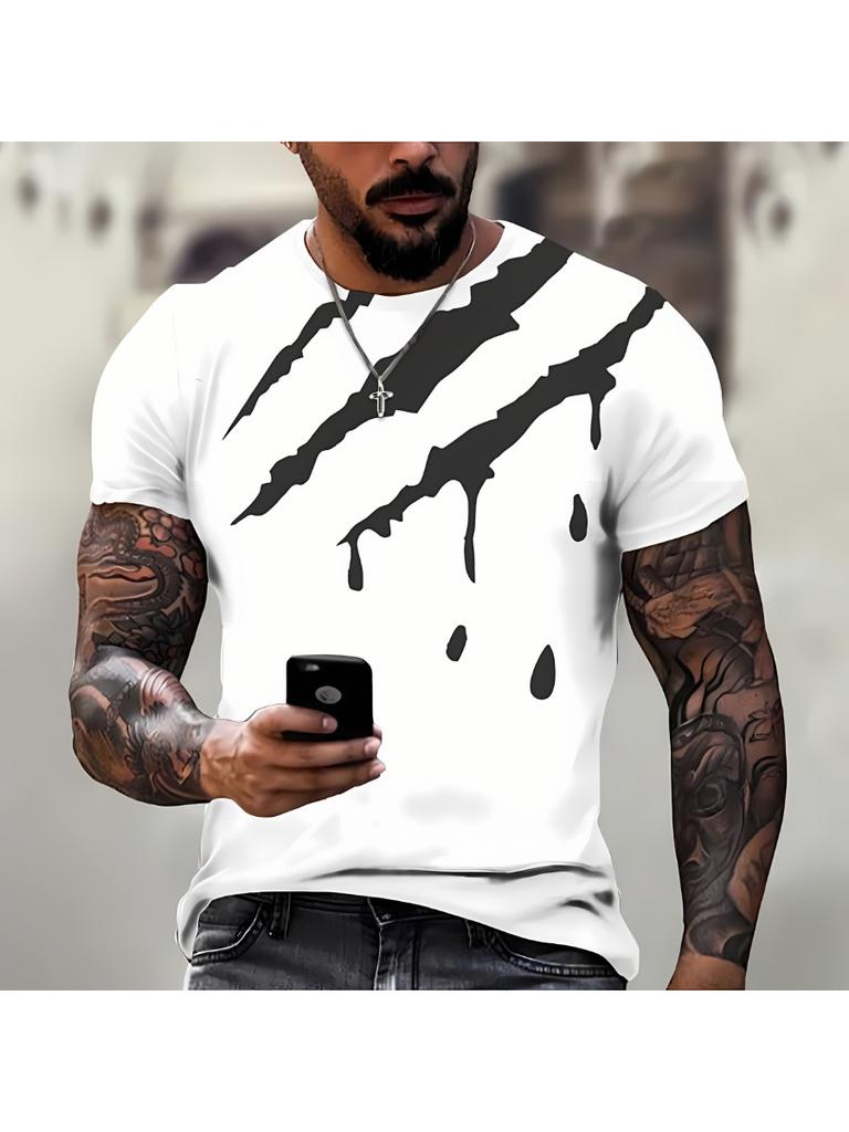 New 3D Graffiti Printed Men's T-shirt for the Summer a Casual Fashionable and Comfortable Polyester Fiber Men's
