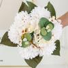 Artificial Flowers 6 Branches Bulbous Chrysanthemum Hydrangea Eucalyptus Leaves Silks Valentine Wedding Bouquet Home Decora Yard